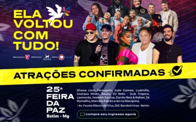 Ludmilla, João Gomes e grandes nomes prometem agitar Betim no retorno da Feira da Paz
